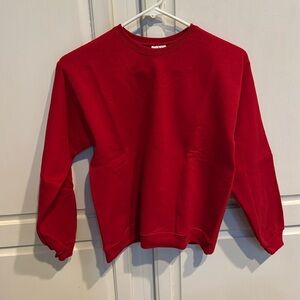 🛑Girls Red Sweatshirt SOFT FLEECE INSIDE Size Large 10/12